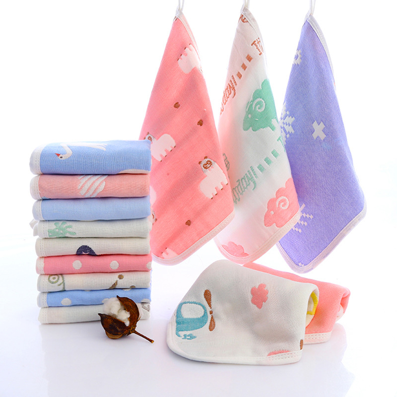 Baby Gauze Slipper Towel Spitting Milk Towel Children's Small Square Towel Face Towel Hand Towel Baby Bath Towel Supplies