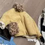 中长款保暖女童皮毛一体上衣