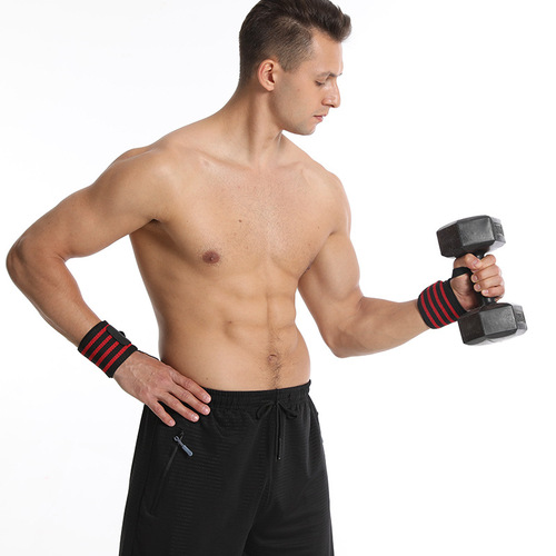 Cross-border direct supply of sweat-absorbent booster belts, strength straps, wristbands, weightlifting fitness training assistance, winding protective gear wholesale