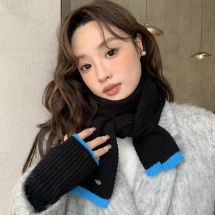 2024 autumn and winter new gentle all-match knitted scarf women's fashion warm high sense scarf gloves