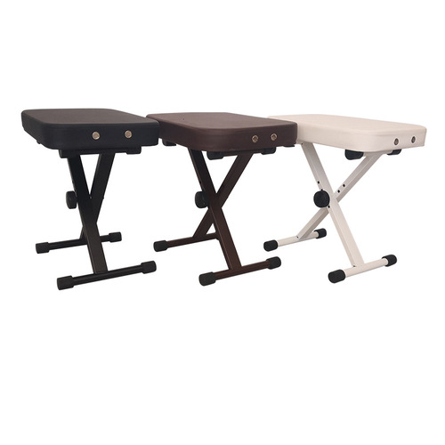 Piano Bench with 4-Level Foldable X-Shaped Adjustable Stand, Electric Piano Bench with PU Soft Packaging, Guzheng and Erhu Performance Bench