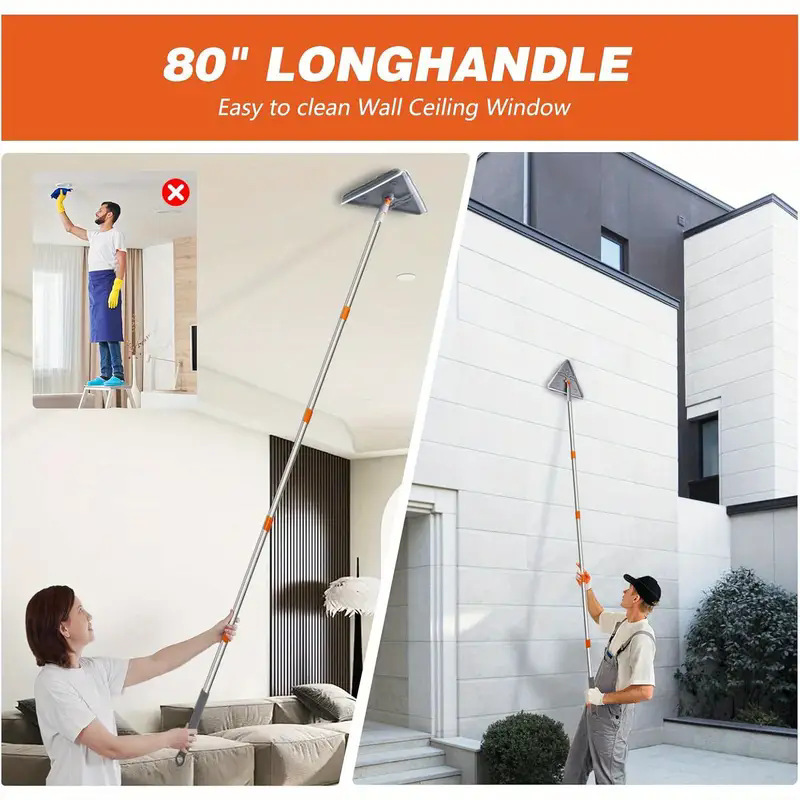 New Multi-function Wall Wiping Artifact Wiping Kitchen Wall Ceiling Cleaning Tool Household Foldable Triangle Mop