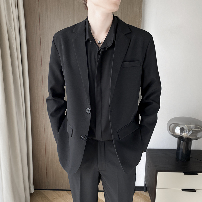 秋冬季新款西服男士修身商务正装上衣职业新郎结婚礼服单西外套潮