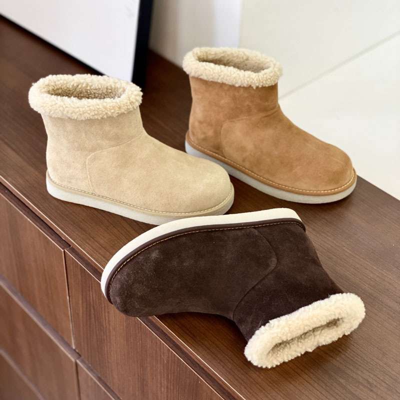 纯原正品保暖真皮羊羔毛短靴女时尚舒适休闲雪地靴棉靴东莞外贸鞋