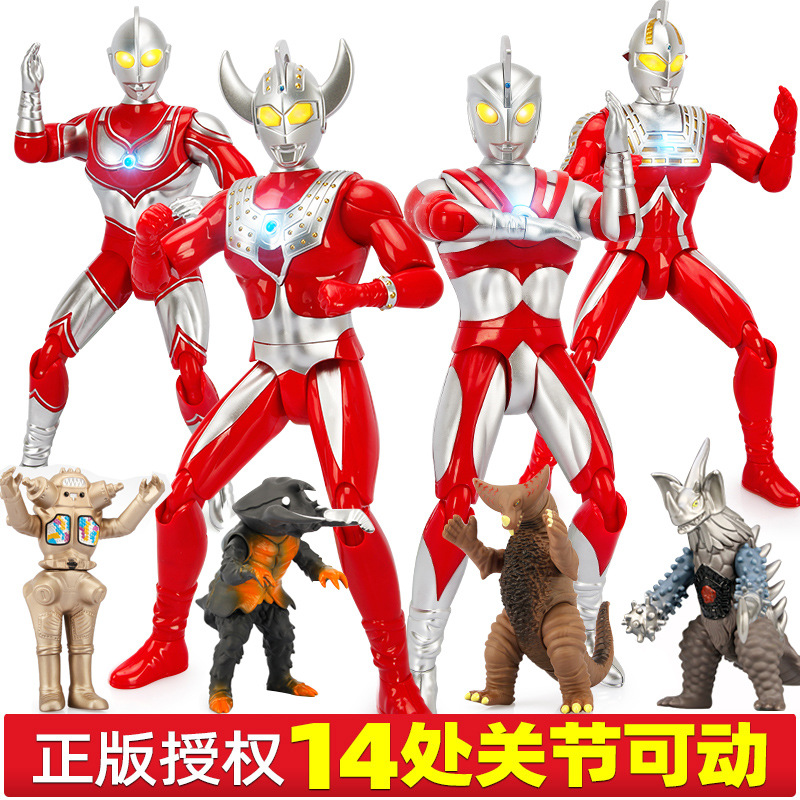 Tero Ultraman suave muñeca de goma hecha a mano de los niños multi-articulación móvil muñeca juguete genuino niño regalo de cumpleaños