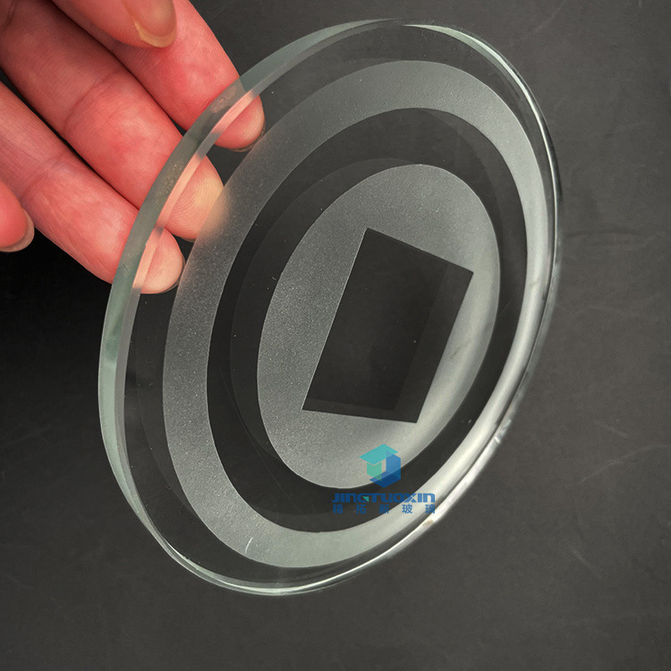 圆形超白磨砂玻璃可丝印钢化玻璃透光半透窗饰丝印玻璃