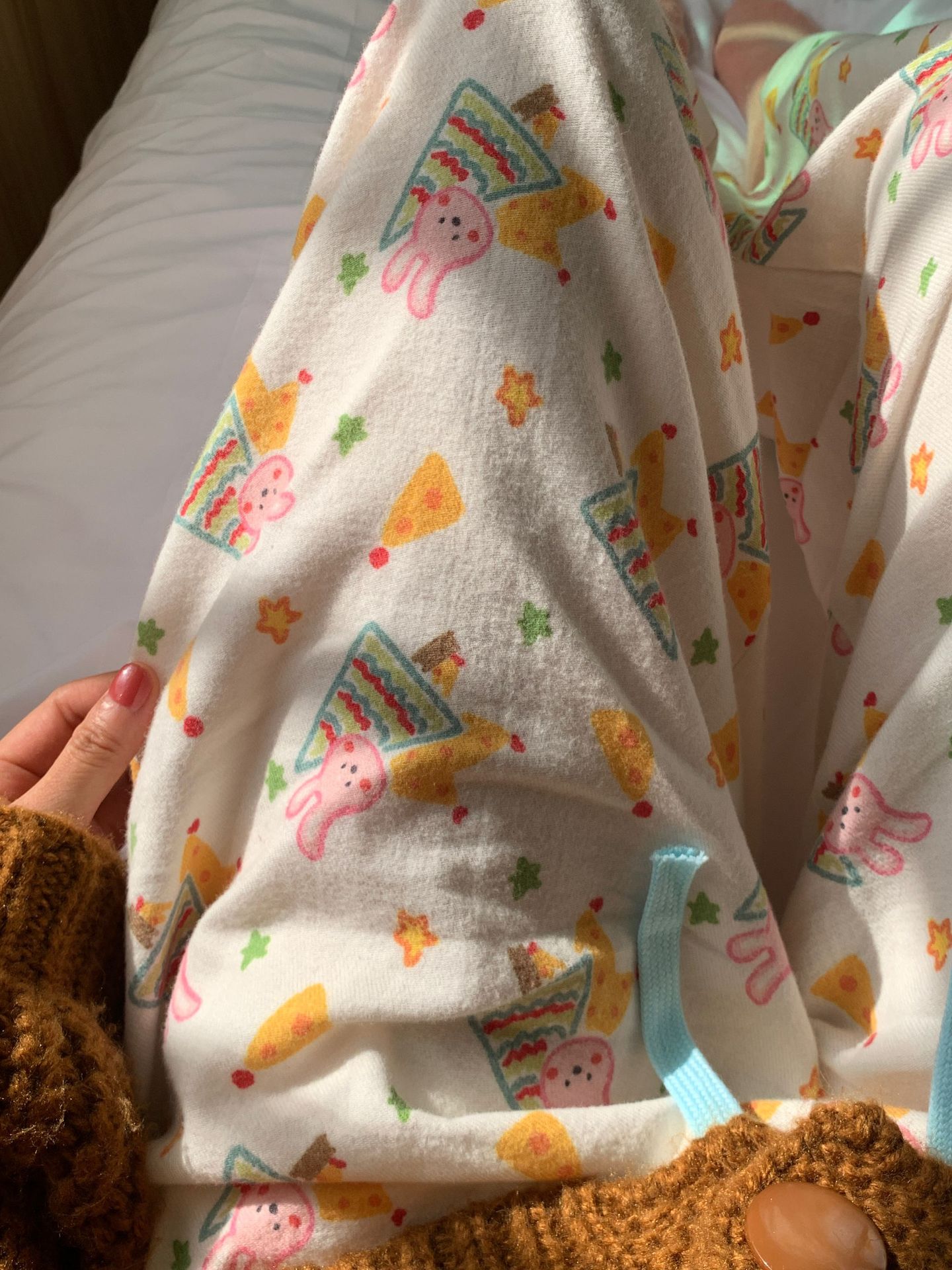 Pijamas sueltos de cereza de manzana de algodón cepillado, pantalones lindos para el hogar