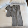 3356.3# Gray (fixed chest pad) short sleeves + trousers