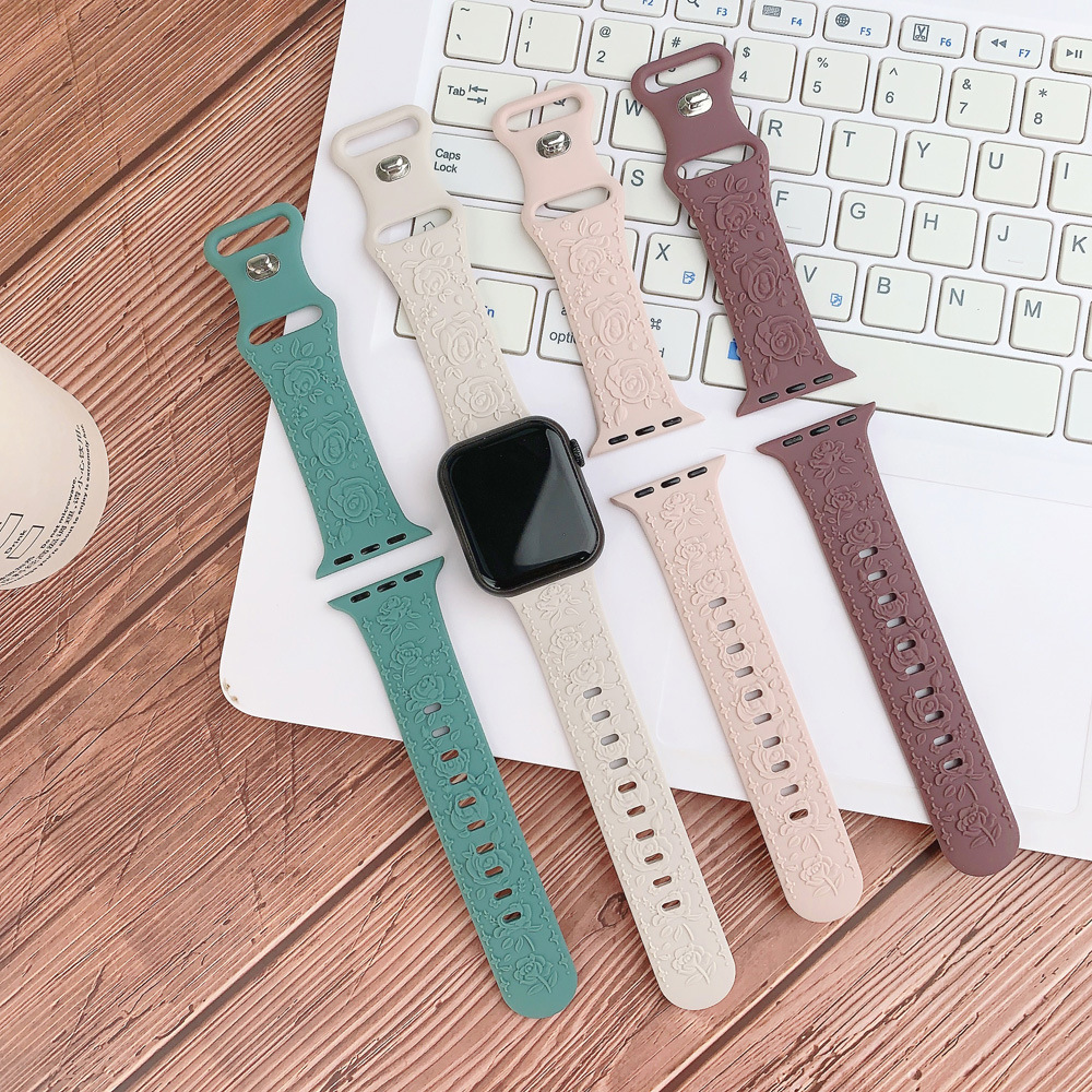 Suitable for s10 generation Apple Watch 9 strap relief rose silicone…