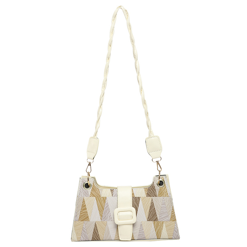 Nicho de diseño geométrico empalme brazalete bolso de hombro para mujeres 2025 primavera nueva textura bolso de hombro