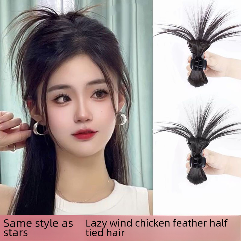 Fermaglio per capelli accessori per capelli fritti vento pigro piuma di pollo volano testa fontana coda di cavallo alta ragazza calda nido di pollo fermaglio per capelli borsa per capelli_voghion.com
