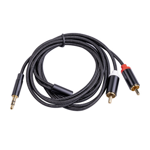 1m 2m all-copper gold-plated 3.5mm to 2RCA double Lotus mobile phone and computer connection amplifier subwoofer audio cable