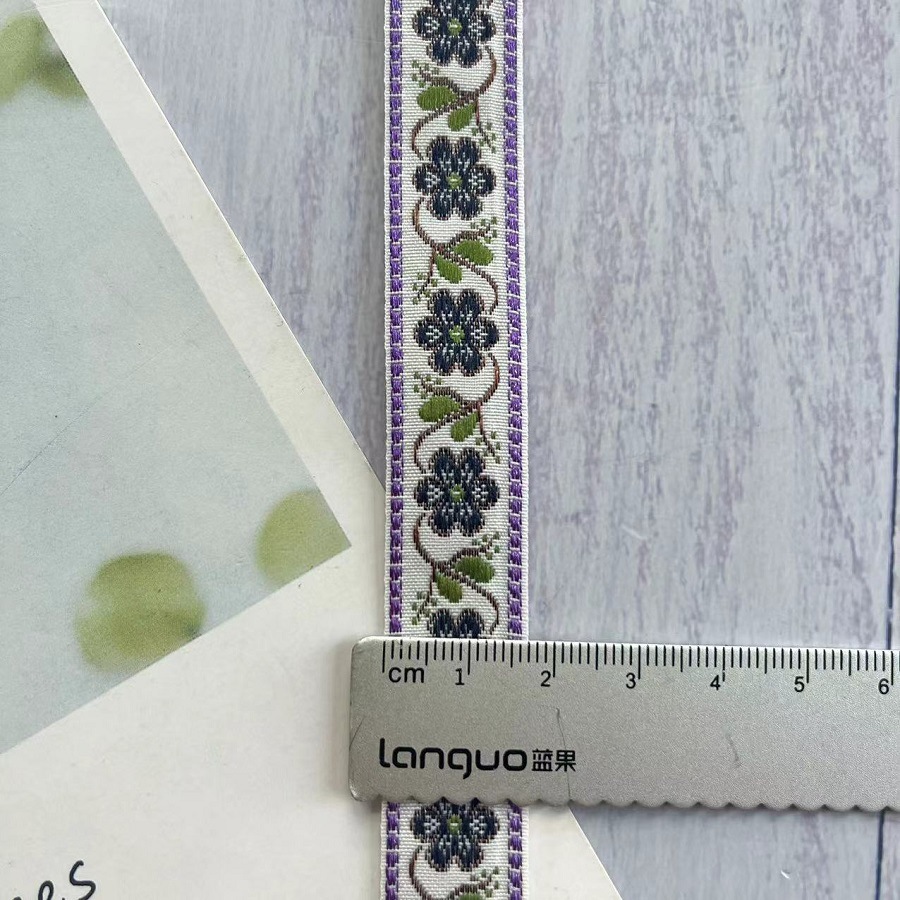 Accesorios de ropa de flores jacquard étnico AH - 2860 ancho 1,7 CM