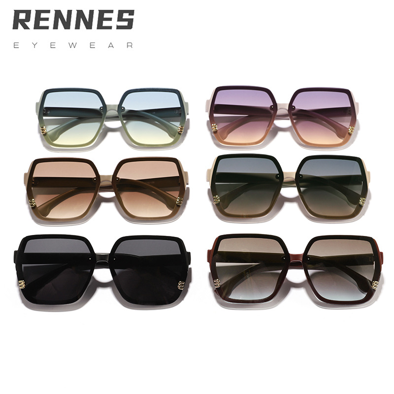 Nuevas gafas de sol de montura cuadrada de estilo alfabético simple de estilo coreano transfronterizo