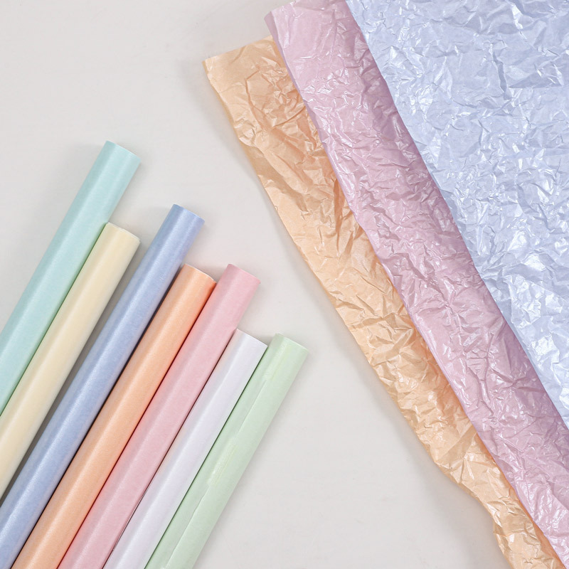 花派对工厂批发纯色珠光雪梨纸包装纸衣服鞋子打包纸花店花束包花