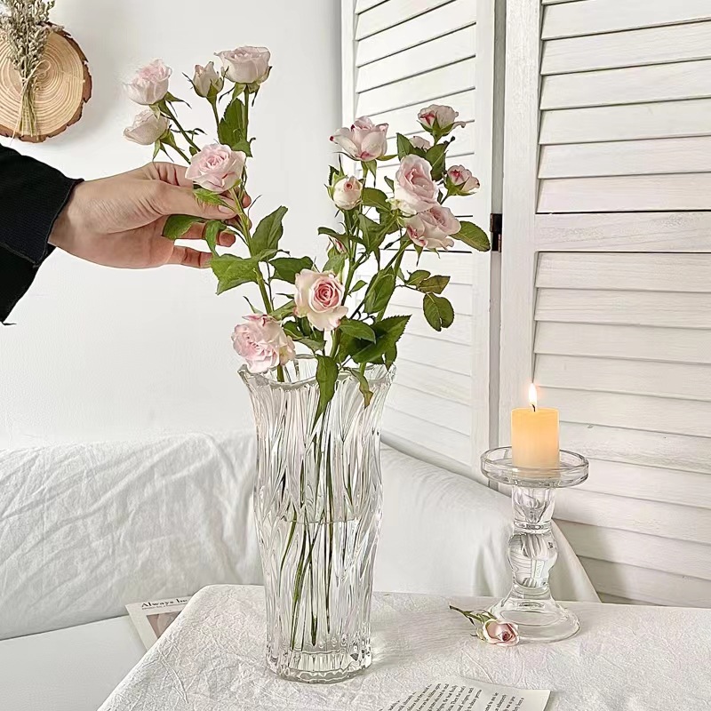 Bright Crystal Glass Vase Ins Wind Flower Architecture Living Room…