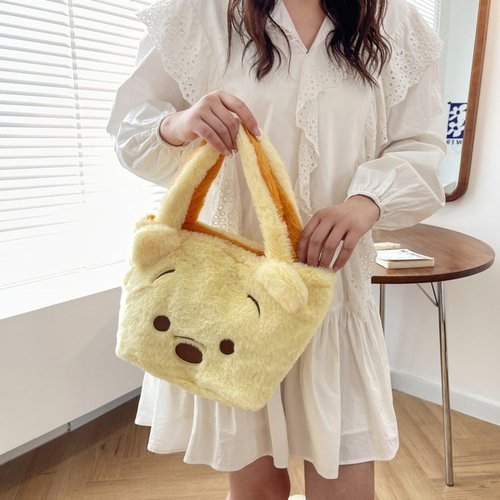 Plush bag for women new double bread girl soft-hearted cosmetic bag handbag strawberry bear three-eyed monster cartoon bag