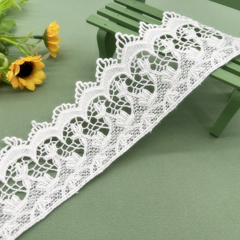 米白色棉质水溶花边刺绣洛丽塔发饰头饰材料DIY饰品配件辅料带