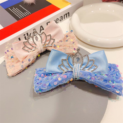 Autumn/Winter New Crown Butterfly Button Glitter Hair Clip for Girls and Children, New Year Hair Clip, Retro Hair Accessory, Children's Hair Clip, Hair Accessory for Girls