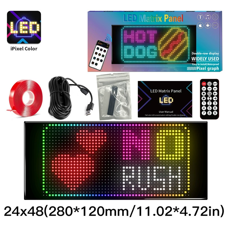 Живая лента дисплея LED подсветка, дождливые дождевые шторы, водостойкий полноцветный дисплей электронный экран, наклейки на автомобильные щиты, призрачный цвет