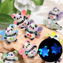 夜光彩色蝴蝶翅膀熊猫串珠卡通小熊亚克力珠子diy手机链项链配饰