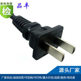 两脚扁中国插头电线 303开关 0.5平方3C认证电源线
