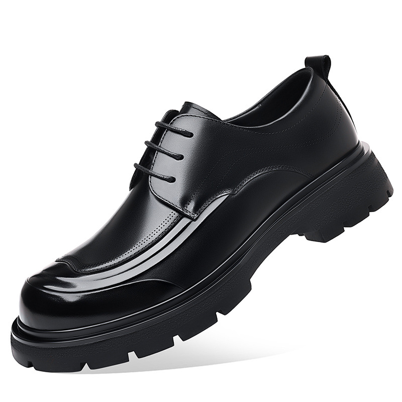 비즈니스 가죽 신발 남성 가을 가죽 올 매치 통기성 원피스 캐주얼 남성용 부드러운 통근 더비 신발 웨딩 신발