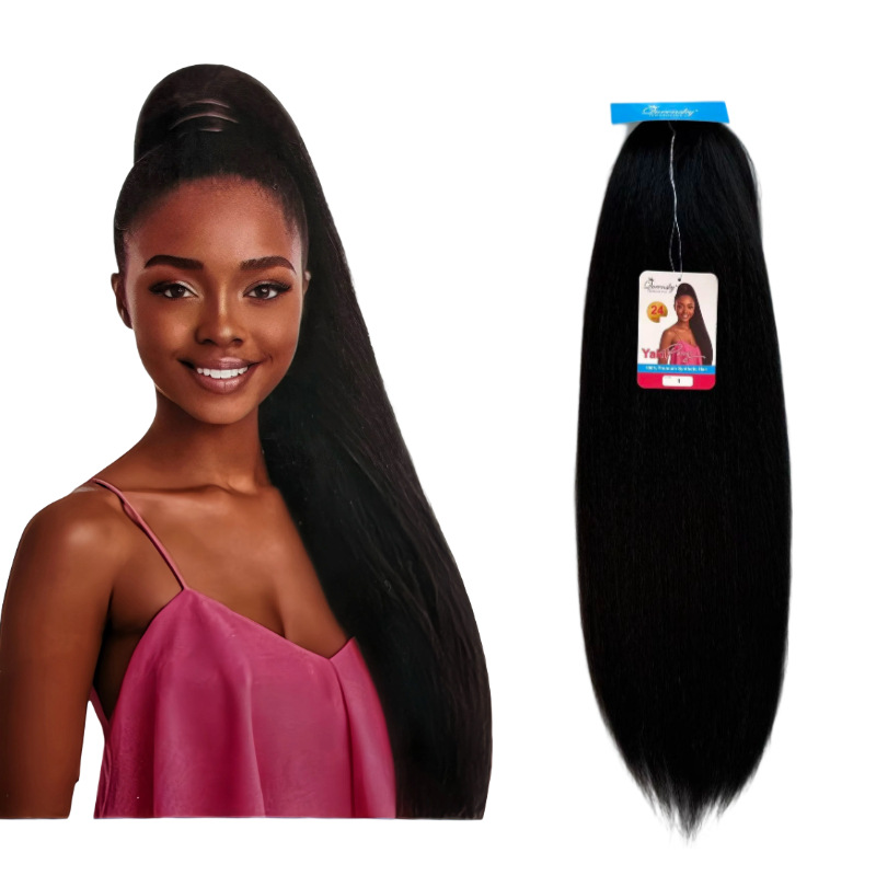 Direct from the Manufacturer: High-Temperature Hollow Fiber Drawstring Ponytail, 24 Inches, 170g, Long Straight Synthetic Ponytail, Popular in Africa, Europe, and America