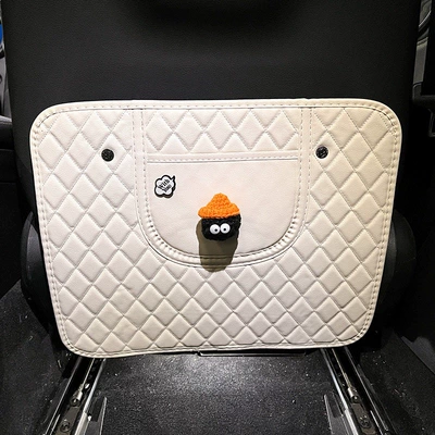 Pad, Universal Rear Seat Backrest: Chair back anti-kick pad - orange-hat-coal-ball-white-anti-kick-pad-short-style