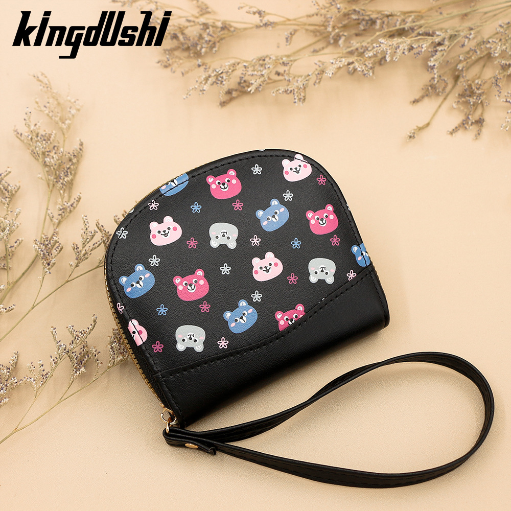 Nueva historieta del oso lindo de las mujeres corto gran capacidad titular la tarjeta monedero cremallera bolsa suministro directo fábrica
