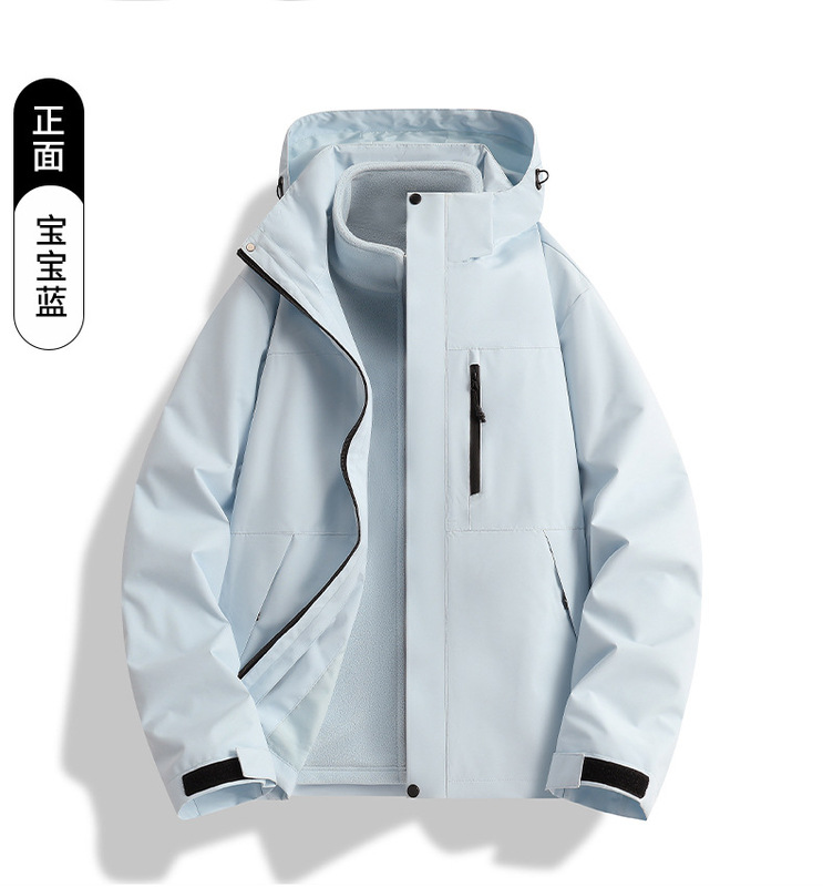 新款冲锋衣摇粒绒内胆保暖可定制LOGO冬季现货服装男女连帽登山服|undefined