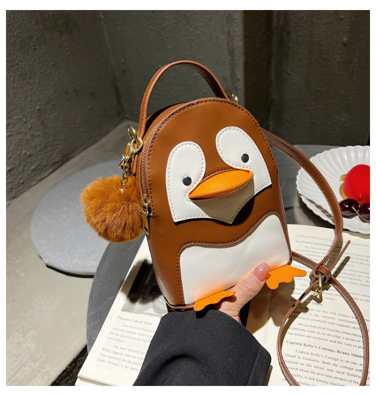 Women's Small Pu Leather Animal Fashion Fluff Ball Bucket Zipper Crossbody Bag display picture 5