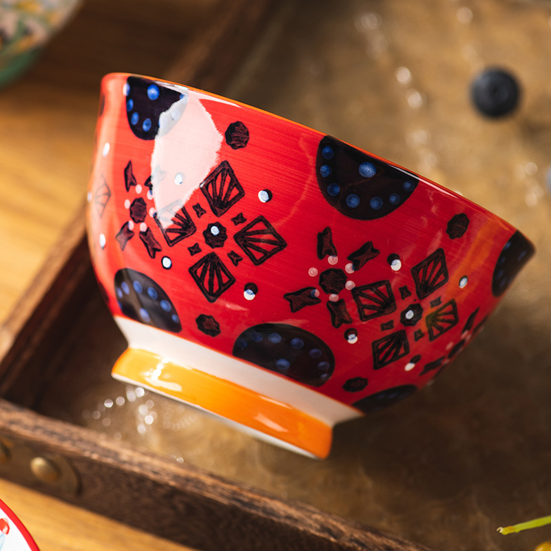 花の陶磁器のご飯の碗の家庭用の高い顔の値の小さい碗の個人の専用の食器の食事の碗のスープの碗の卸売り|undefined