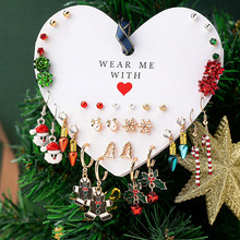 青岛黛薇饰品圣诞树冬季圣诞耳环耳钉套装节日ins风耳饰套装