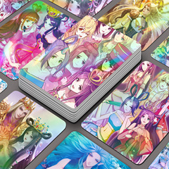 Elegant Dream Leafy Rose Laser Mini Card Set of 55 2D Anime Style Peripheral High Definition Rounded Creative Lomo Cards