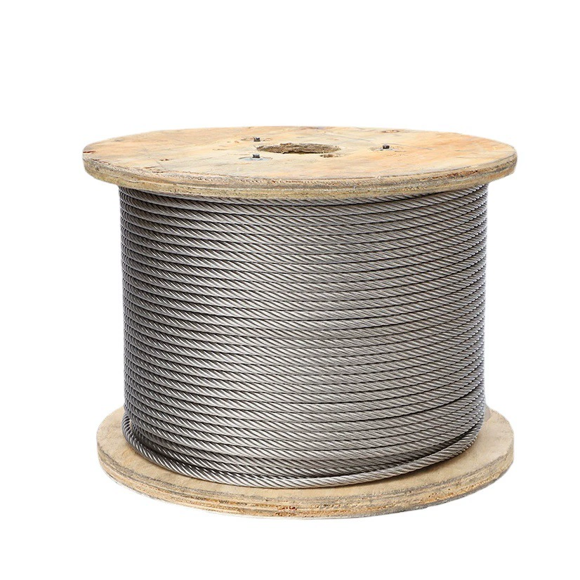 304 стальной проволочный канат из нержавеющей стали спот оптом 7*7 промышленный подъемный стальной канат 316 стальной проволоки из нержавеющей стали