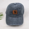 Leather Label Carhartt Washed Baseball Cap-Dark Gray