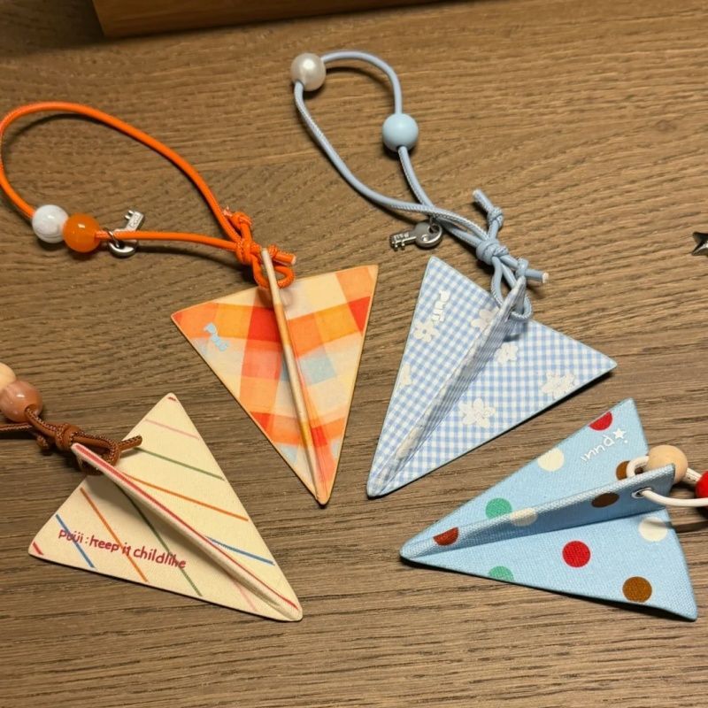Childhood Paper Airplanes, Cartoon Fabric Airplane Pendants, Colorful Plaid Polka Dot Summer Sweet Accessories