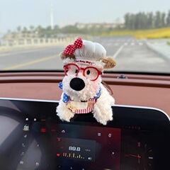 車のスクリーン装飾品、人形、ウエストハイランド子犬、車の人形、センターコンソールディスプレイ、車内装飾