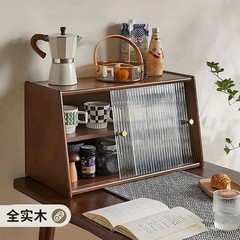 デスクトップコーヒーカップ収納ボックスマグティーセット収納ラックウォーターカップ化粧品ラック無垢材収納ラック