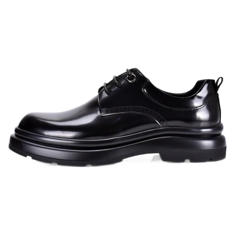 ShoeVault Brogue Carved Herren-Derby-Schuhe aus Rindsleder, formelle Schuhe mit dicker Sohle, höhenverstellbar, Leder, Hochzeitsschuhe_voghion.com