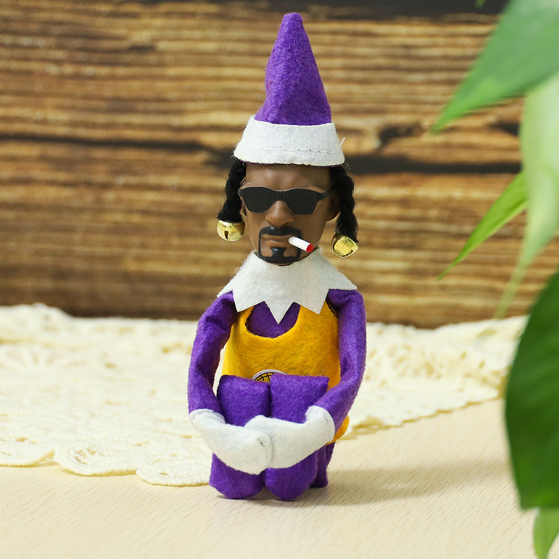 Muñecas de resina transfronterizas muñecas de felt negro Snoop on a Stoop Snoop curved Christmas Genie Doll