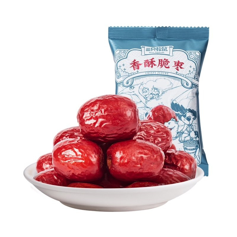 Three Squirrels Crispy jujube 36g bagged, pitted crispy red dates snack, portable dried fruit
