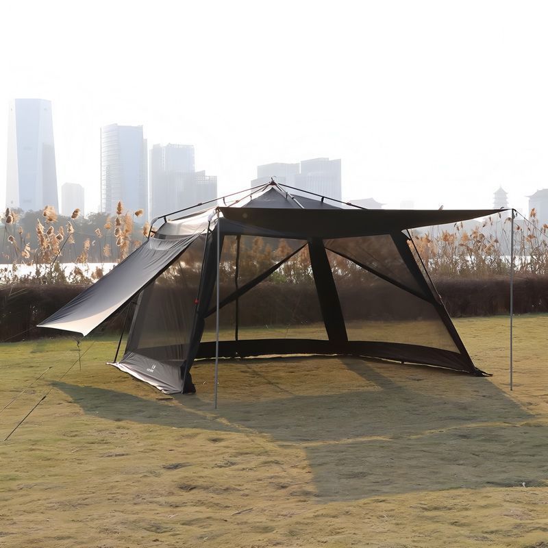Automatic Tent Outdoor Aluminum Alloy Folding Portable Camping Black Glue Mosquito Net Mosquito-Proof Camping Canopy