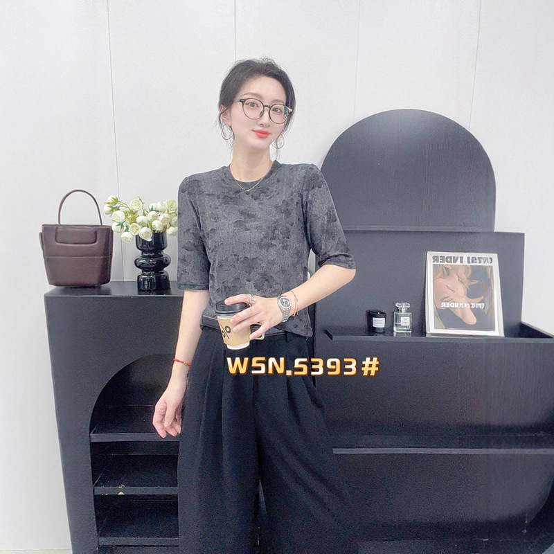 2025早秋新款休闲套头圆领女装上衣T恤5393|undefined