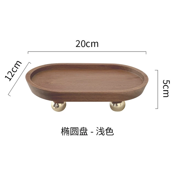 Oval wooden cross-legged gold legs