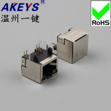 RJ45-5603插座+LED-平弹 网线接口90度插座 水晶头座56带灯8P8C