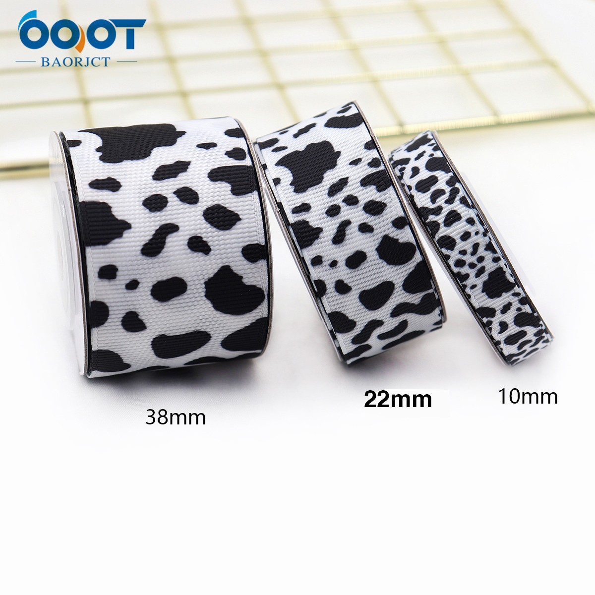 Cinta con patrón de leche cinta acanalada de transferencia de calor corona hecha a mano caja de regalo embalaje decoración de fiesta de granja cinta