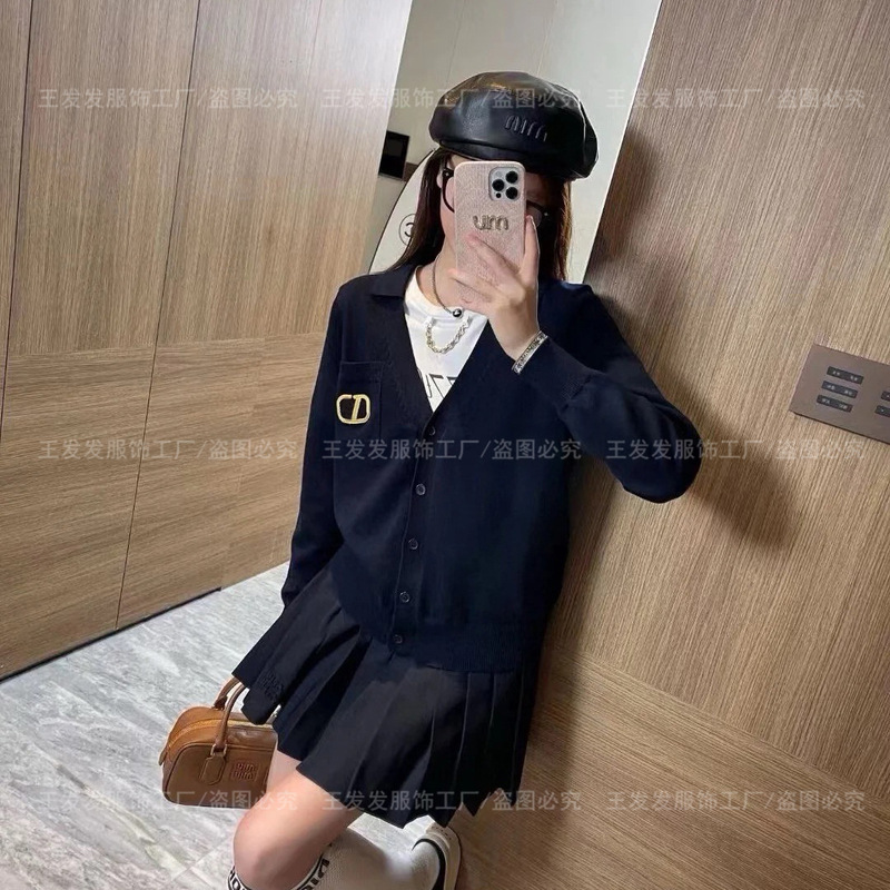 天花板版本！天奴女孩V立体金丝提花翻领版正开衫羊毛上衣外套|undefined