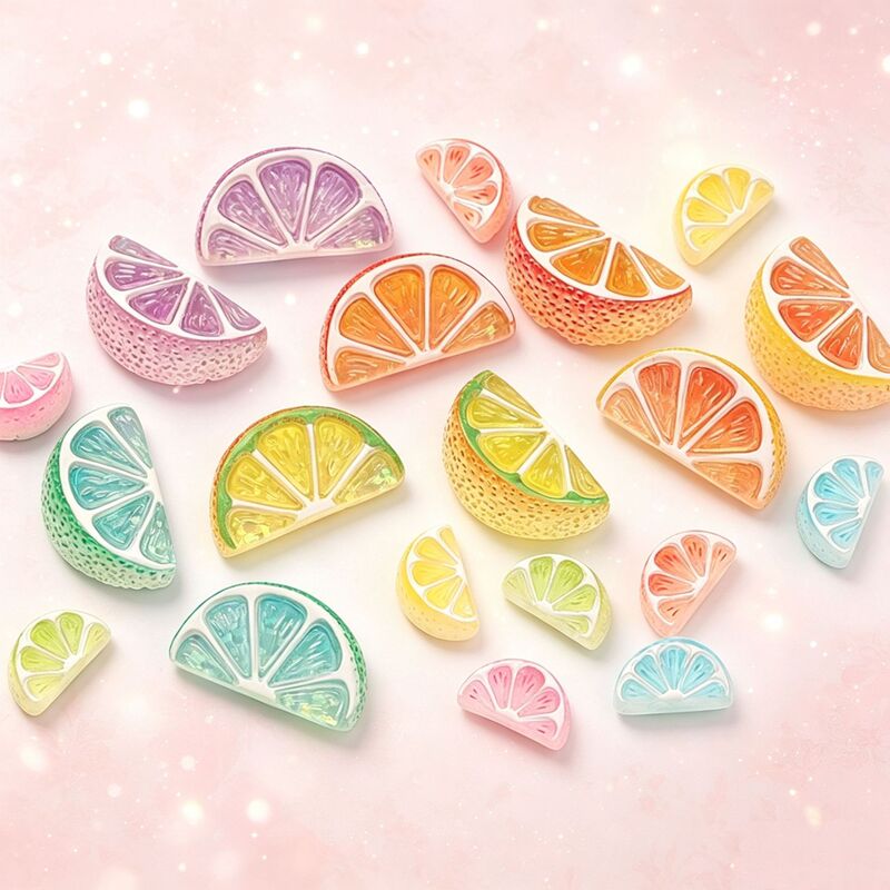 Icy translucent simulated lemon slices, large and small fruit toy resin accessories, DIY cream glue hair accessories, hair clips Icy translucent simulated lemon slices, large and small fruit toy resin accessories, DIY cream glue hair accessories, hair clips